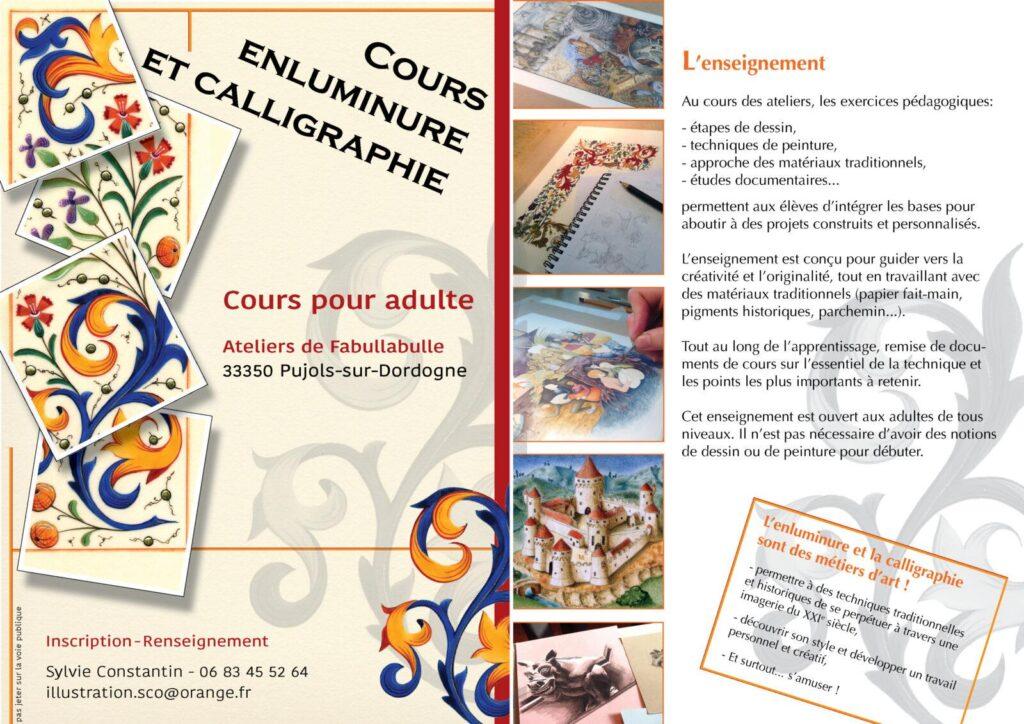 Cours enluminure et calligraphie